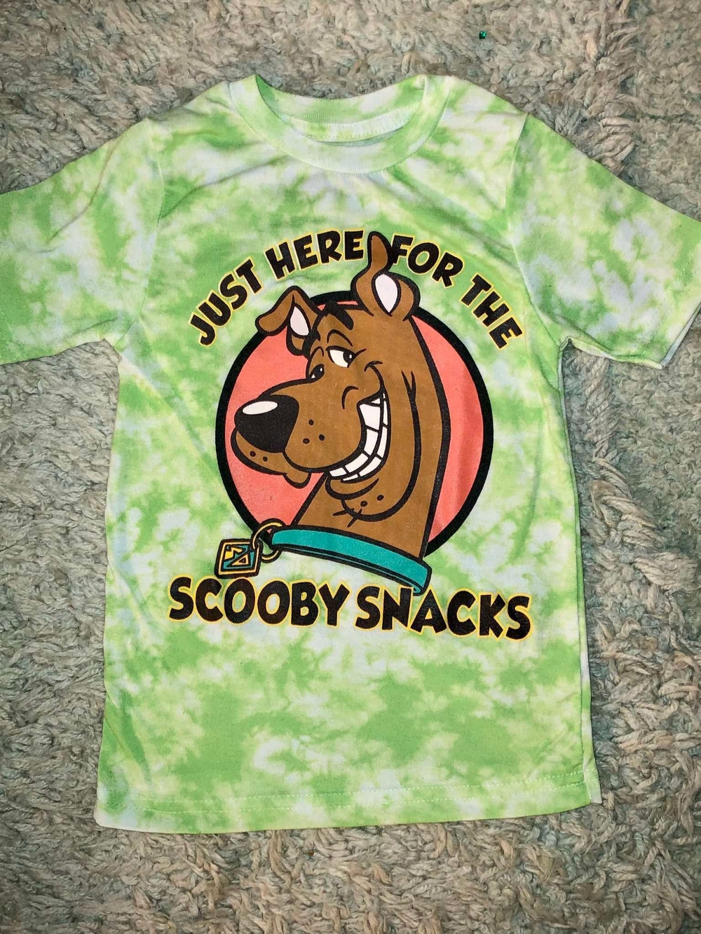Scooby-Doo Kids' Green Tie-Dye Shorts - Scooby Snacks Graphic
